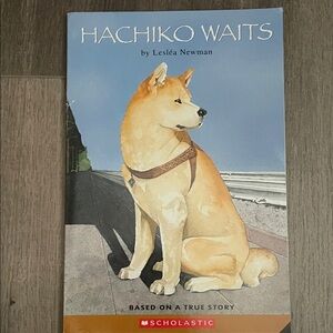 Scholastic Hachiko Waits Book with Blue and Tan Cover